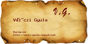 Váczi Gyula névjegykártya